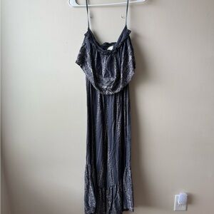 Japna Black and Gray Maxi Dress